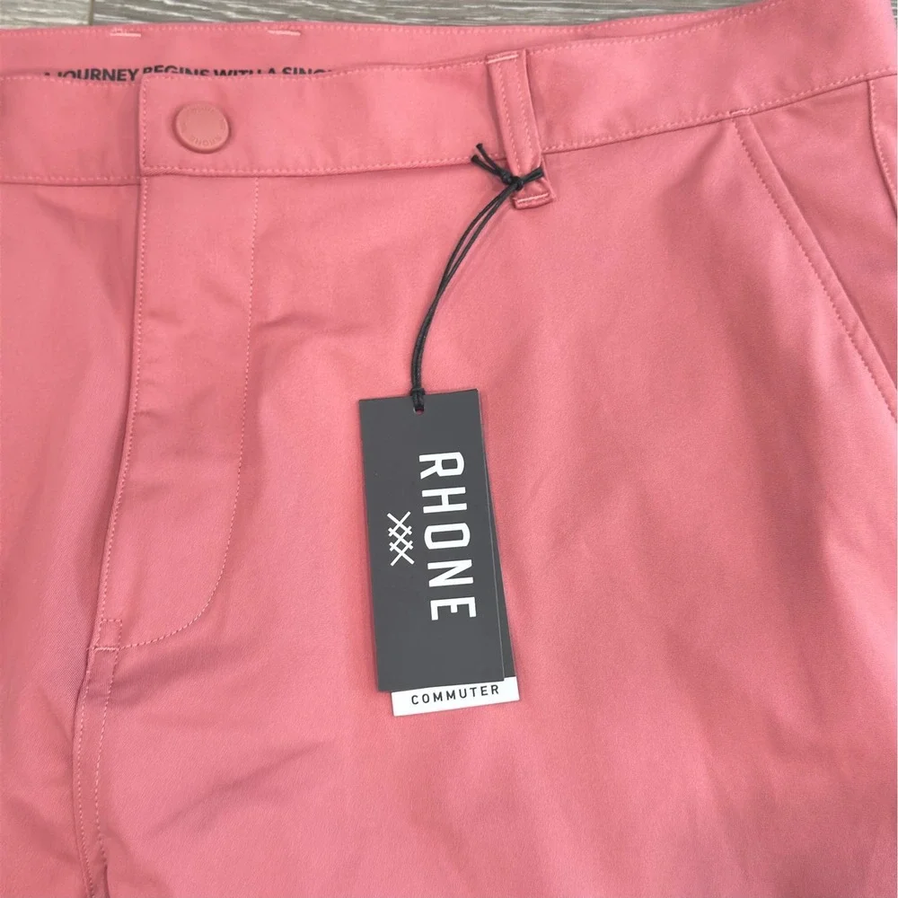 Rhone Commuter Pants Mens 38 Pink Slim Straight Performance Trousers 100036 SU23 - Picture 12 of 13
